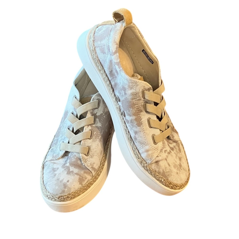 Spenco Malibu 21 Slip On‎ Comfort Sneakers Gray Tie Dye Canvas No Tie 8.5D